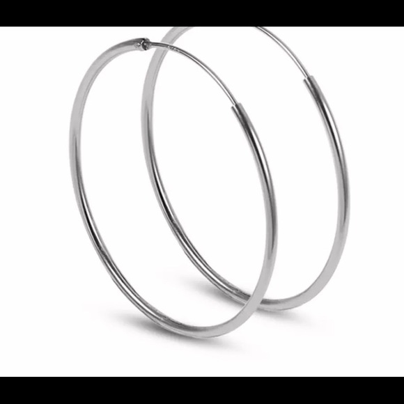 New! Silver Plated Hoop Earrings - Picture 6 of 16